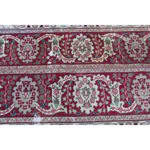 Vintage Rug, 2.3x5.1 ft Turkish Rug, <b>Red</b> Green Moroccan <b>Wool</b> Rug - Product Image 5