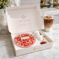 Coffret Cadeau Personnalisé AT PACK pour Desserts avec Compartiments pour Gobelets, Cuillères et Sauces – Idéal pour Gâteaux, Fruits et Plats à Emporter