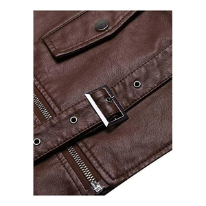 Chaleco de Motocicleta de Cuero Auténtico de Alta Calidad para Hombre, Estilo Casual, Ligero, Impermeable, con Botones, para Uso en Exteriores en Invierno, Suministro de Fábrica - Product Image 3
