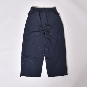 Pantalon décontracté pour homme en polyester bleu marine avec cordon de serrage, respirant, coupe ample, logo sur le devant - Product Image 6