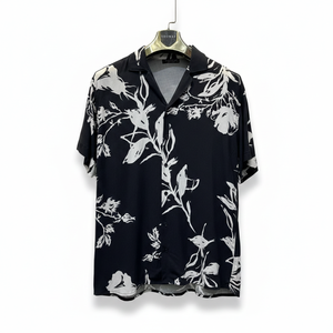 เสื้อเชิ้ตแขนสั้นลายดอกไม้ทันสมัยสำหรับผู้ชาย ทรงหลวม ผ้าซาติน สวมใส่สบายในฤดูร้อน แห้งเร็ว ระบายอากาศได้ดี เหมาะสำหรับวันพักผ่อน - Product Image 2