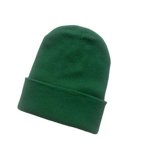 Gorro de punto con puños de estilo minimalista para clima frío, gorro de acrílico suave de Color sólido, moda de calle cómoda Unisex - Product Image 1