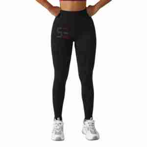 Leggings Deportivos de Cintura Alta para Mujer OEM, Spandex/Nylon de Secado Rápido y Transpirables, Leggings de Yoga y Gimnasio con Logotipo Personalizado - Product Image 3