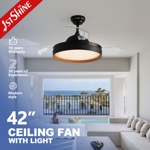 1stshine Ventilateur <span class=keywords><strong>de</strong></span> Plafond Led Rétractable APP Control Quiet 42 Pouces Lames Cachées Invisible Smart Led Plafond Fan Light - Product Image 2