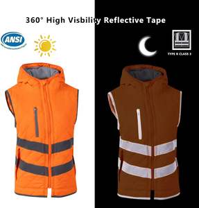 Gilet de sécurité pour femme haute visibilité réfléchissant avec poches et fermeture éclair ANSI classe 3 haute visibilité polaire travail hiver gilet - Product Image 3