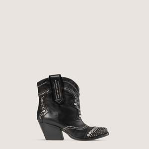 Ivy Black Élégant Cheville Hauteur Texan Bootie Confortable Fit Chaussures - Product Image 1