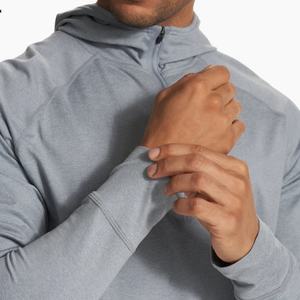 Nuevo diseño, rendimiento, ligero, 4 vías, estiramiento, media cremallera, bolsillo de canguro, Sudadera con capucha para hombre - Product Image 6