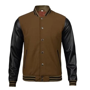 Men's Winter Varsity <b>Jackets</b> Custom Logo Stand Collar Front Logo <b>Long</b> Sleeve Casual - Product Image 5