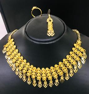 2024 Vintage nouveau indien inspiré ensemble de bijoux de mode 24K plaqué or cuivre collier fabriqué USA France Direct Comores Mayotte - Product Image 1