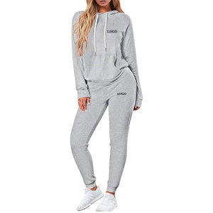 Tenues d'hiver en polaire 2 pièces personnalisées pour femmes, pull à capuche imprimé, sweat-shirt droit, pantalons de survêtement, survêtements - Product Image 1