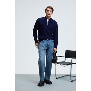 Pull en tricot à col montant mi-zippé pour homme GRIMELANGE IVAR, motif tricoté - Product Image 2