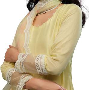 ชุดสูทพาลาซโซสีเหลืองลายดอกแดฟโฟดิลผ้าไหมวิสคอสเสื้อผ้าพื้นเมืองสำหรับผู้หญิงเครื่องแต่งกายตามเทศกาลออกแบบได้ตามต้องการ - Product Image 4