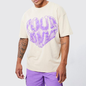 Camiseta de hombre de alta calidad con logotipo personalizado impreso Nuevo diseño Serigrafía Método de impresión digital Longitud larga - Product Image 1