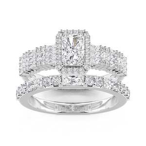 Ensemble de bijoux de mariée Jeulia Vintage multi-rangs à taille radiant, 2 pièces - Product Image 1