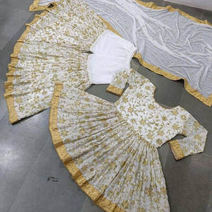 ชุดปาร์ตี้ดีไซน์เนอร์ใหม่2สี Sharara ปักลายด้วยผ้าคุณภาพสูง - Product Image 1