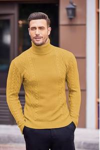 Pull classique pour homme à manches longues et col rond, pull tricoté doux et chaud pour l'hiver, décontracté, coupe ajustée, pour l'hiver - Product Image 6