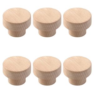 Bouton de tiroir en bois Style simple poignée de porte d'armoire boîte de rangement bouton en bois et armoire et utilisation anu - Product Image 4