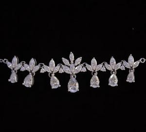 Collar de diamantes de moissanita en forma de pera de Plata de Ley 925 blanca, regalo de joyería de hip hop para ella - Product Image 3