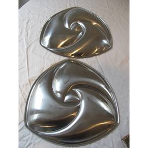 Ensemble d'assiettes de service en aluminium inoxydable moderne du milieu du siècle Design allemand vaisselle en métal ustensiles de cuisine décor à la maison - Product Image 4