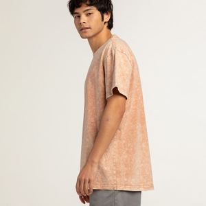 เสื้อยืดผู้ชายโอเวอร์ไซส์ผ้า100% แขนสั้นผ้าคอตตอนสีแบบกำหนดเอง - Product Image 5