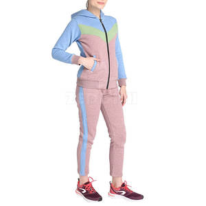 Survêtement pull en coton personnalisé pour femmes nouveau style rayé dames tenue décontracté avec col montant - Product Image 3