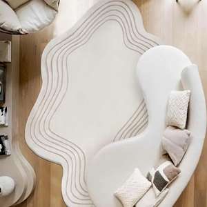 Tapis Créatifs les Plus Vendus, Fabriqués à la Machine, en Polyester, Géométriques, Modernes, à Poils Moyens Irréguliers, Antidérapants, Écologiques, en PET - Product Image 4