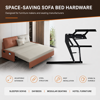Mécanisme de canapé-lit escamotable réglable en acier épaissi pour appartement compact et mobilier modulaire