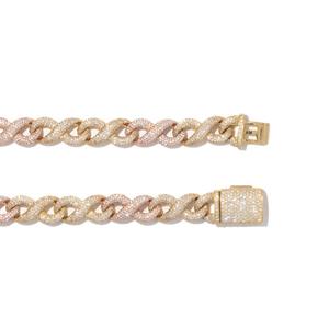 Diamante de moissanita de lujo en plata 925, dos tonos, chapado en oro, Iced Out Men Infinity Hip Hop, cadena de eslabones cubanos para joyería de boda - Product Image 2