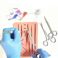 Kit Completo de Práctica de Sutura Médica con Maniquí para Entrenamiento de Estudiantes de Enfermería y Medicina, Instrumentos Quirúrgicos de Acero Inoxidable
