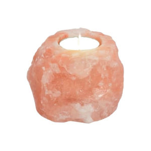 Hand Carved OEM Natural Himalayan Salt Tea Light Natural Crystal <b>Pink</b> Salt <b>Candle</b> Holder for Home Decoration Tealight Holder - Product Image 1