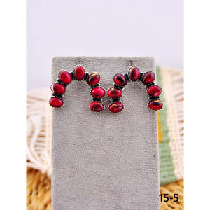 Southwest-Style Rose Dahlia & Garnet Bezel-Set Earrings with Sterling <b>Silver</b> <b>Studs</b> - Product Image 5