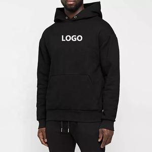 OEM logotipo personalizado invierno sólido Streetwear hombres 100% algodón chándal Jogger pulóver cárdigan dos piezas chándal conjunto - Product Image 3