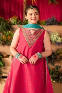 Elegante Lehenga Choli Pakistaní para Niñas, Bordado, Elegante, de Acrílico, Sin Arrugas, para Bodas, Eid, Cumpleaños y Fiestas - Product Image 2