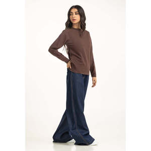 Top de Punto Ajustado para Mujer, Tejido Suave y Elástico, Transpirable, Ropa Casual Elegante de Manga Larga, OEM ODMWM-KTP-WS25-102 - Product Image 3