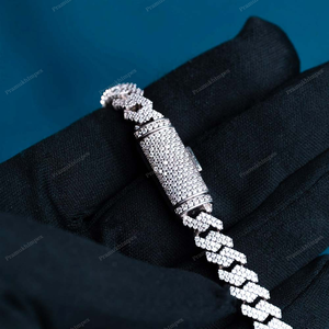Nouveauté Bracelet à maillons cubains Moissanite en argent glacé de haute qualité 8mm 8 pouces Bracelet à maillons cubains Bracelet de luxe - Product Image 2