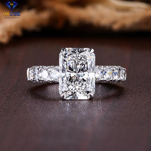 3.99 TDW Radiant & Round Cut Diamond Bague en or blanc par Lab-Stone/Bague avec une touche de glamour/couleur EF-VS - Product Image 4