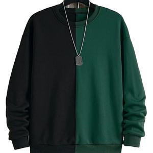 OEM de alta calidad de dos tonos sudaderas de algodón de lana de manga larga de impresión personalizada sudadera de gran tamaño para los hombres - Product Image 1