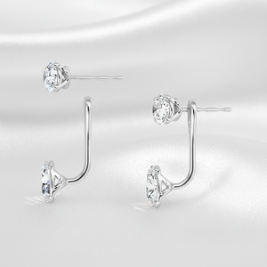 Pendientes de Moda para Fiesta, Pendientes de Diamantes de Moissanita, Corte Ovalado, 2 Piedras, Multi-Estilo, Desmontables, para Mujer, Plata 925 - Product Image 6