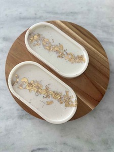 Resin <b>Decorative</b> Tray in Multiple Colors Cosmetic Organizer Home <b>Decor</b> Oval Resin Tray Vanity Tray High Quality - Product Image 2