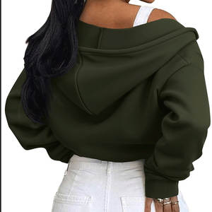 Haute qualité décontracté Streetwear goutte épaule Anti-rides respirant Hodies pour femme recadrée à capuche pour femmes - Product Image 4