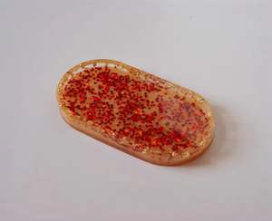 Plateau en résine pour hôtel de décoration intérieure personnalisée avec poignée Plateau en résine durable et élégant fait à la main - Product Image 5