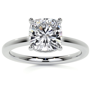 Bague solitaire élégante en argent avec diamant moissanite taille coussin, certifiée par un testeur de diamants, sertie à griffes - Product Image 3