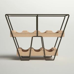 Support de rangement de bouteille de vin marron en forme de W pour cuisine décoration de la maison table à manger champagne vin présentoir support bar - Product Image 2