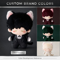 Peluche chat noir mignon de 10 cm, jouet personnalisé avec plusieurs expressions pour cadeaux de détail