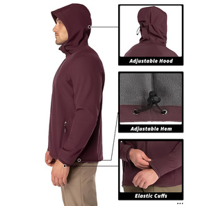 Chaqueta cortavientos Softshell ligera y transpirable para hombre con cierre de cremallera logotipo personalizado impermeable para uso en exteriores - Product Image 5