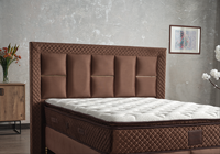 Conjuntos de Muebles de Dormitorio de Hotel con Camas de Plataforma con Cabecero Individual de Tela Cómoda y Diseño de Lujo, Tamaños King, Queen y Doble