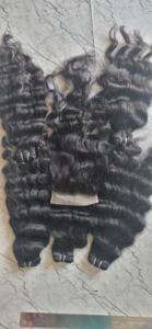 ผมต่อทำจากผมมนุษย์หยักศกสำหรับผมดิบผมเส้นเดียว - Product Image 4