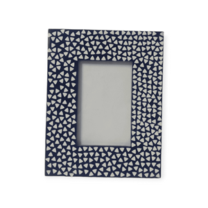 Eco-Friendly Blue & White <b>Small</b> Inlay Resin and MDF Rectangular <b>Photo</b> <b>Frame</b> at Factory Price for Home & Anniversary Party Gifts - Product Image 1