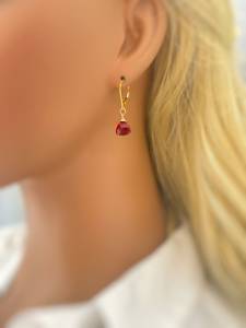 À la mode sensationnel 925 en argent Sterling rubis rouge pierre précieuse boucle d'oreille mode balancent et goutte à la main boucles d'oreilles bijoux - Product Image 3