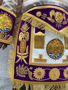 Tablier maçonnique Tyler violet avec collier à chaîne - HSE - Product Image 5